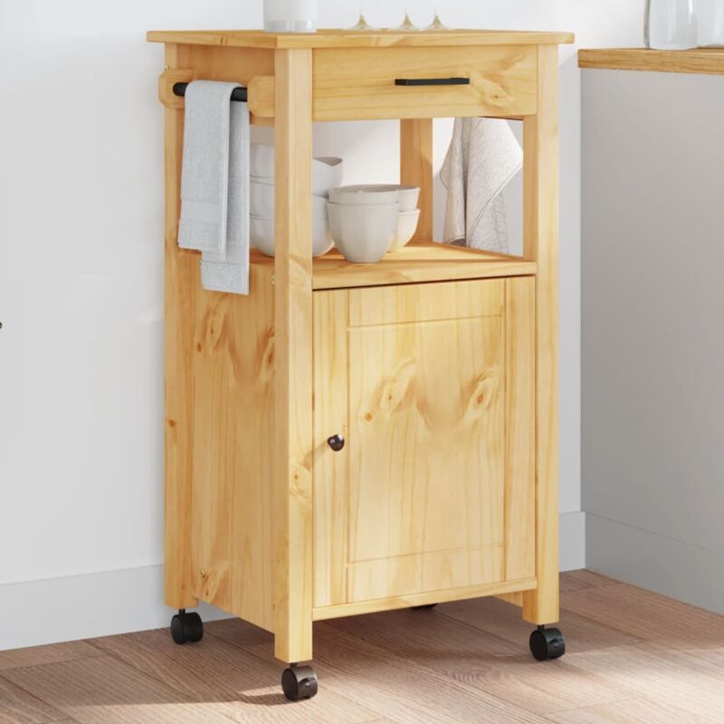 foto del prodotto carrello da cucina monza 48x40x90 cm in legno massello di pino vidaxl