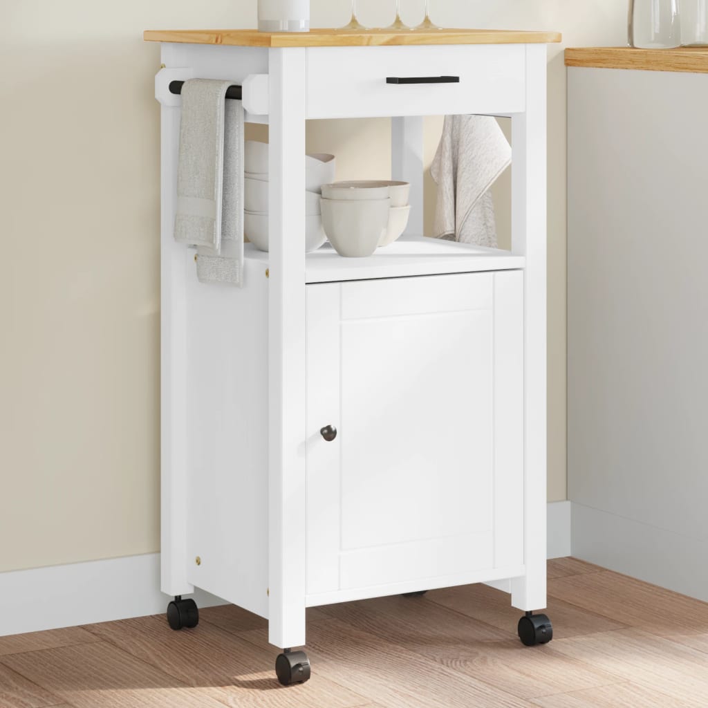 foto del prodotto carrello da cucina monza 48x40x90 cm in legno massello di pinocod mxl 134645