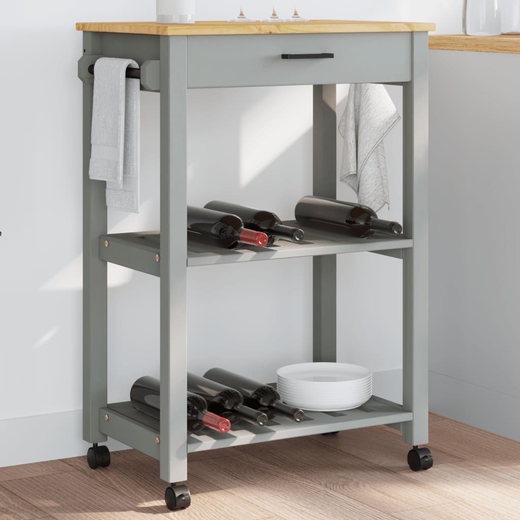 foto del prodotto carrello da cucina monza 60x40x90 cm in legno massello di pinocod mxl 134644