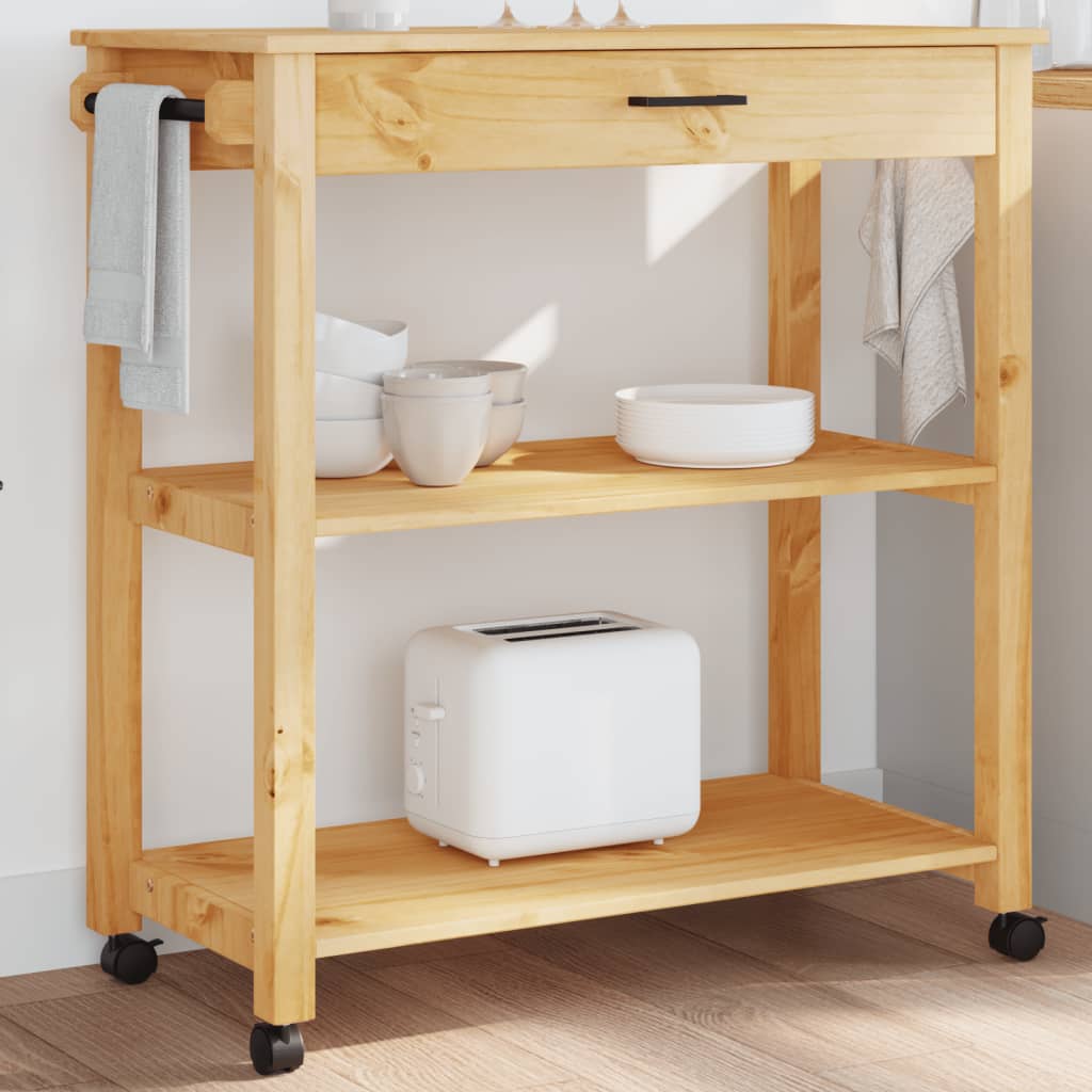 foto del prodotto carrello da cucina monza 84x40x90 cm in legno massello di pinocod mxl 134647