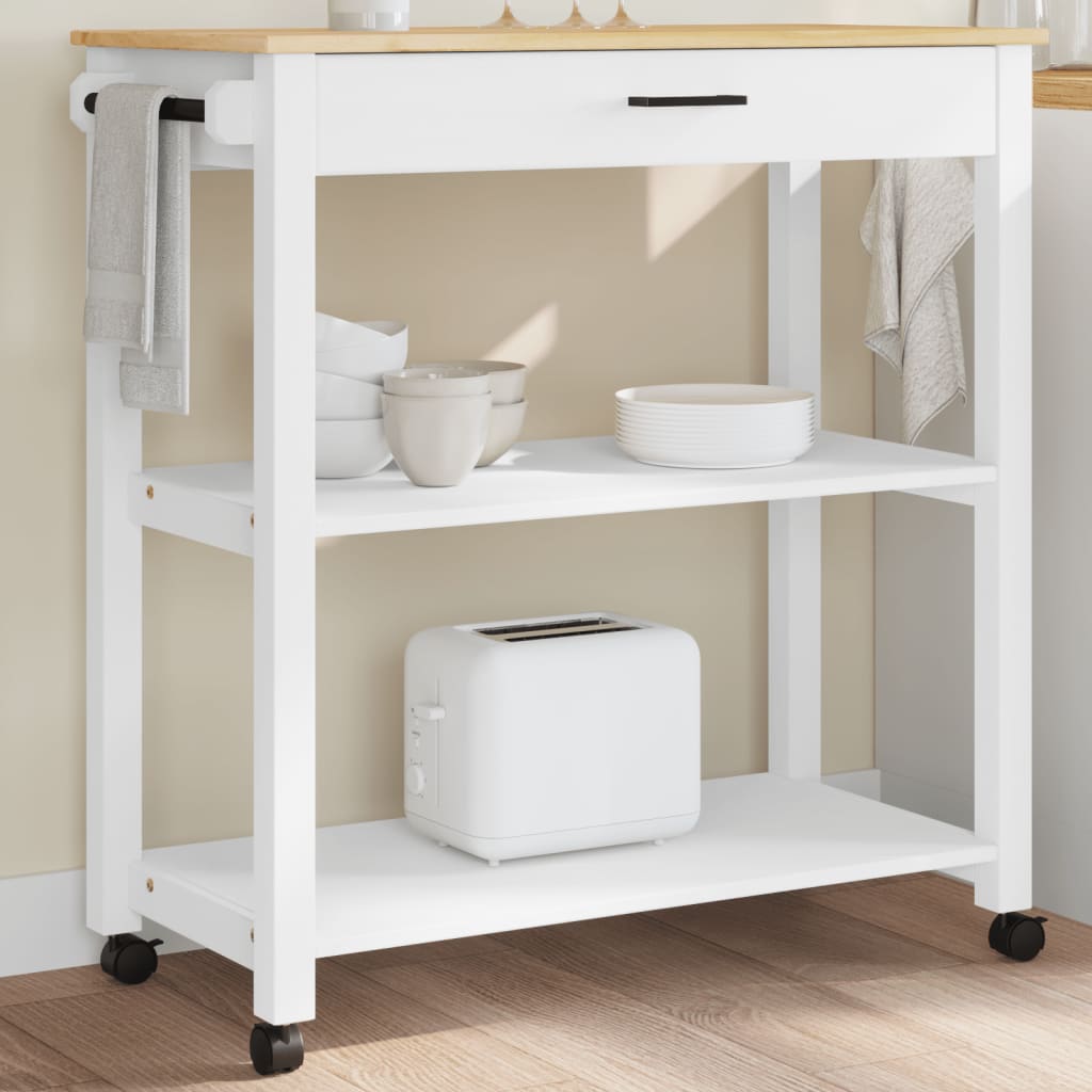 foto del prodotto carrello da cucina monza 84x40x90 cm in legno massello di pinocod mxl 86650