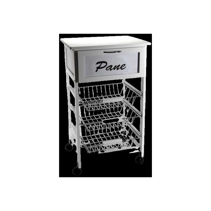 foto del prodotto carrello da cucina pane 47 x 37 x h 85 cm colore bianco