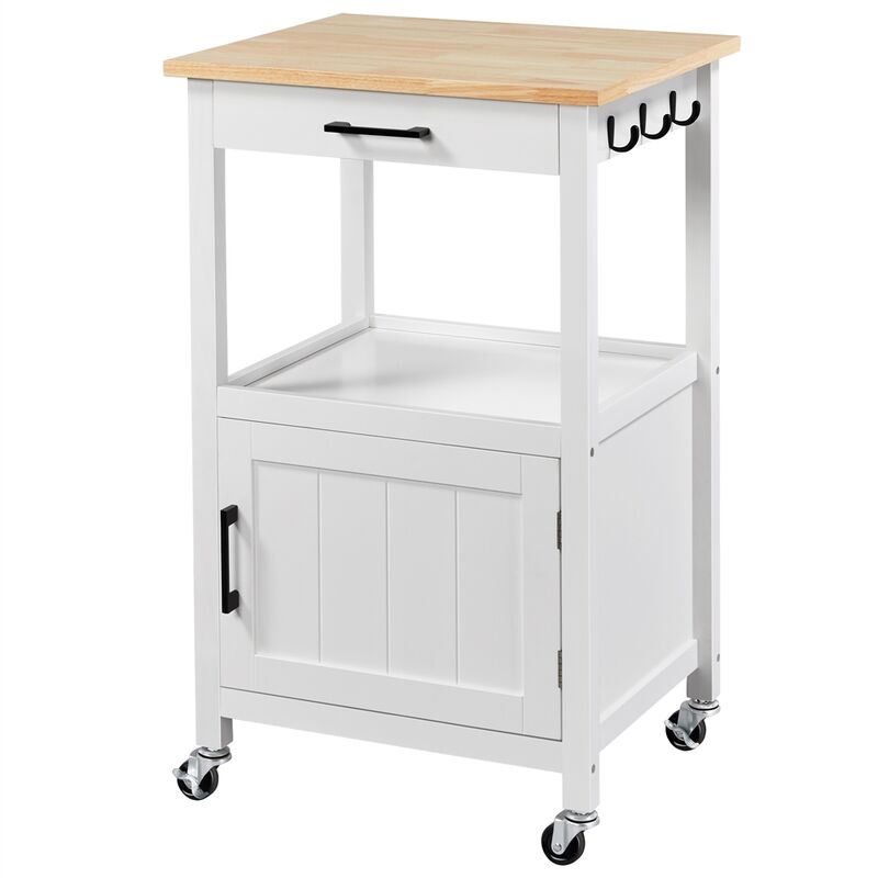 foto del prodotto carrello da cucina per microonde con ruote carrellino salvaspazio portaoggetti a 3 ripiani stile moderno portavivande struttura metallica multiuso