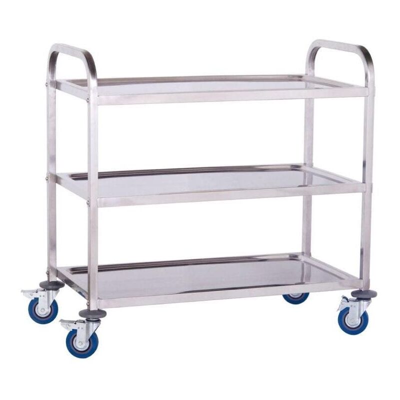 foto del prodotto carrello da cucina professionale 101 x 55 cm 3 livelli max 480 kg acciaio inox temprato 3614112