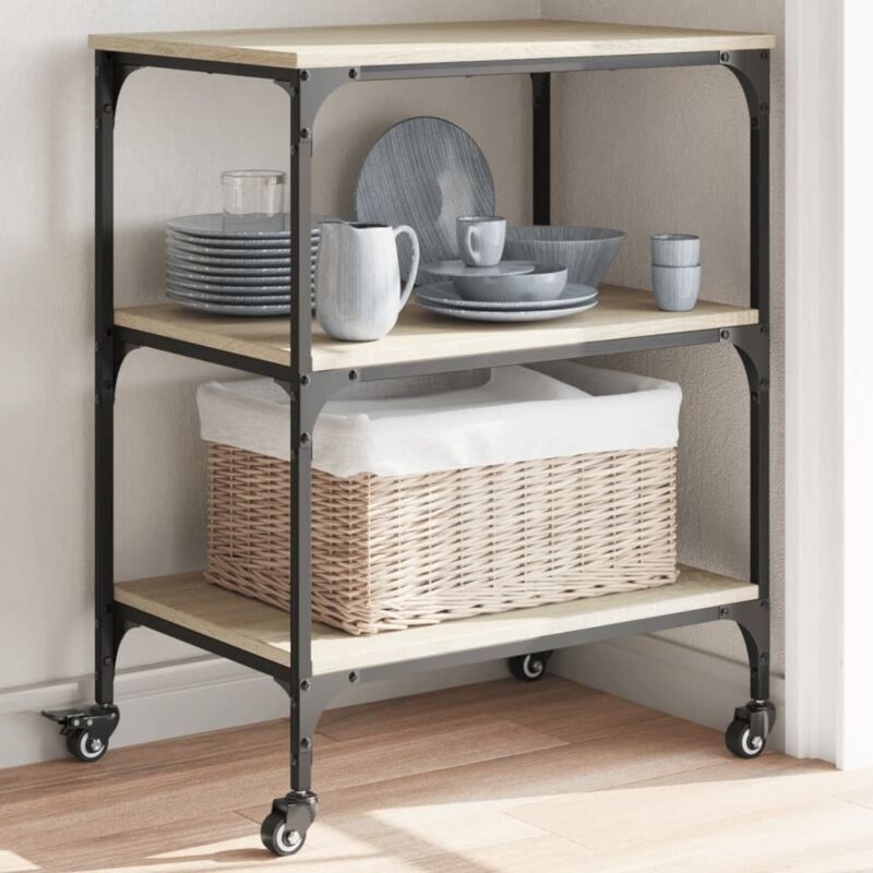 foto del prodotto carrello da cucina rovere sonoma 60x41x76 cm legno multistrato vidaxl