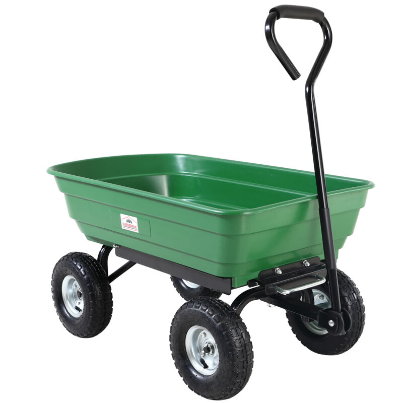foto del prodotto carrello da giardino 300 kg funzione di ribaltamento cariola da lavoro giardinaggio 75 l gardebruk