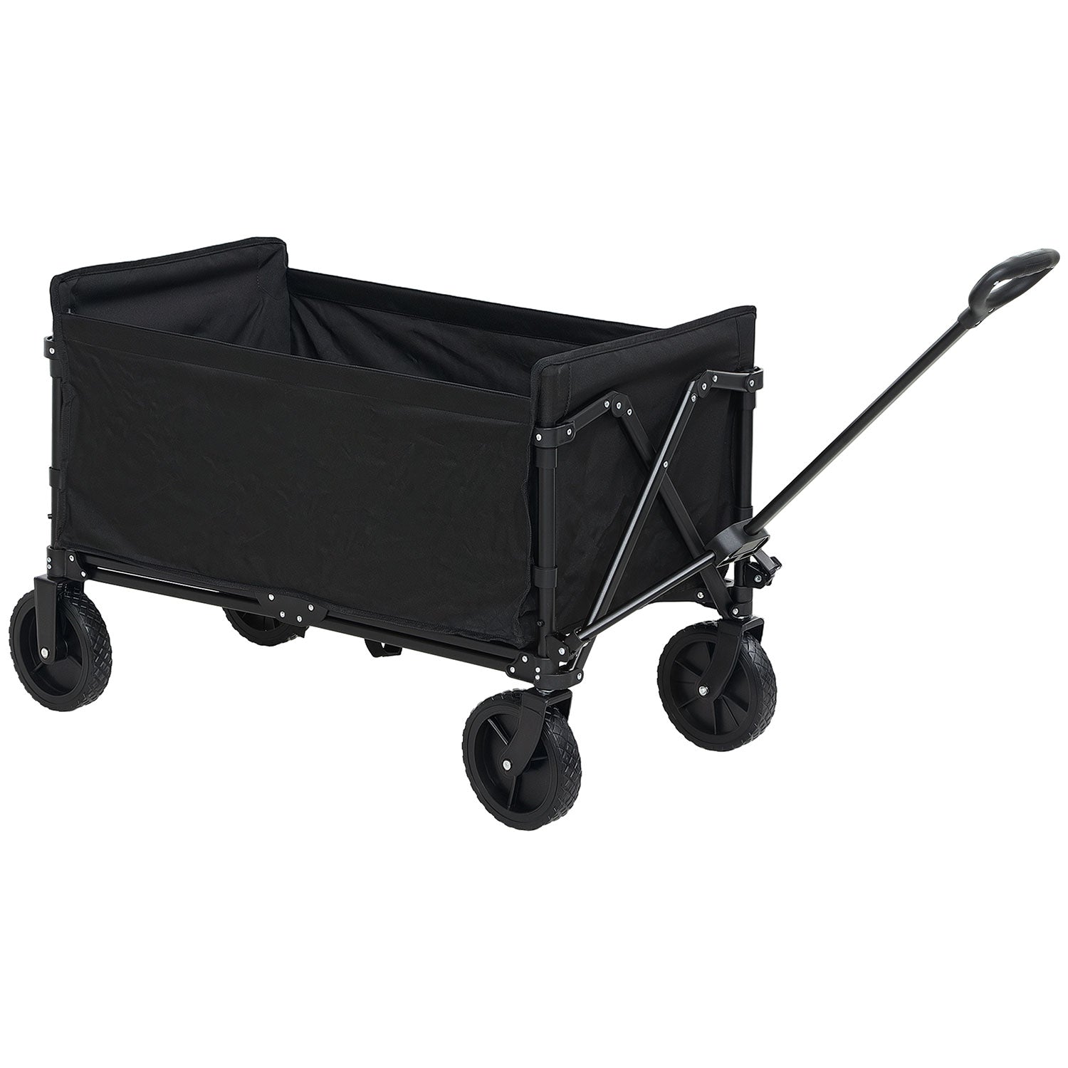 foto del prodotto carrello da giardino 90x48x62 cm da 120l pieghevole in acciaio e poliestere nero