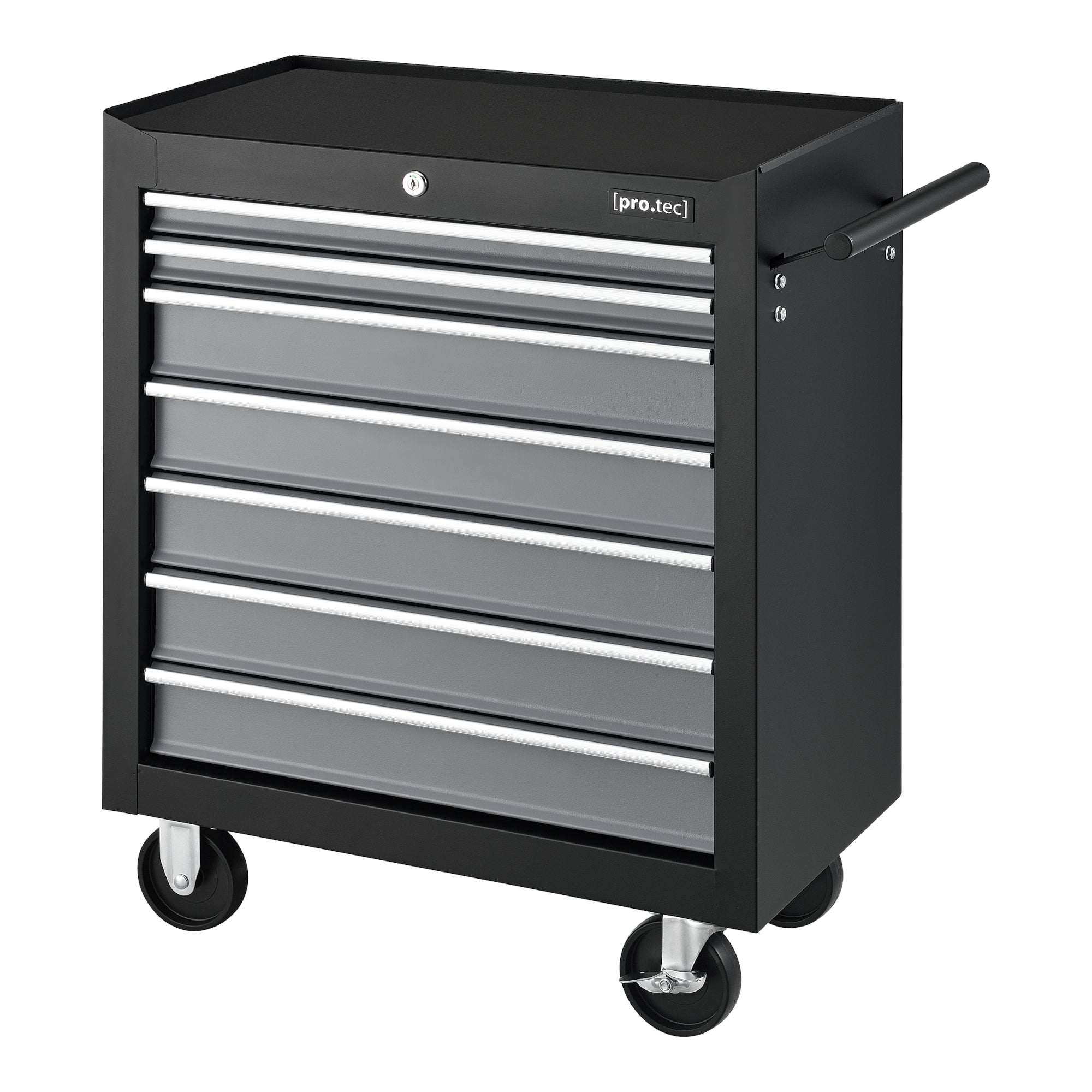 foto del prodotto carrello da officina per attrezzi con 7 cassetti 69 x 33 x 775 cm nero argento 03 0008272