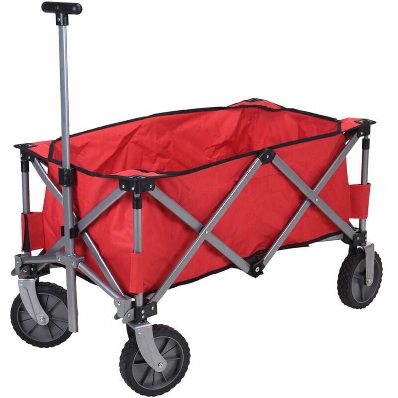 foto del prodotto carrello da spiaggia pieghevole 79x107x54 cm colore rosso