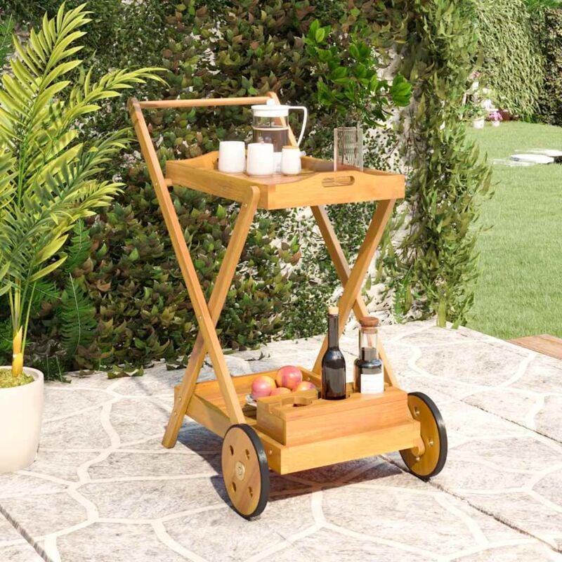 foto del prodotto carrello da tè 54x87x90 cm in legno massello di acacia - vidaxl
