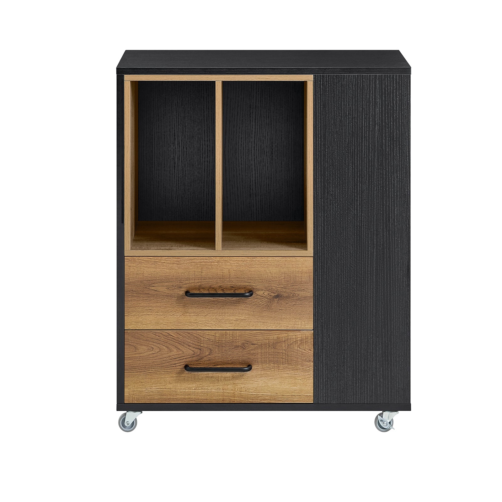 foto del prodotto carrello da ufficio armadi archivio traslabili tavolino stampante marrone 60x40x75cm ask01 pf