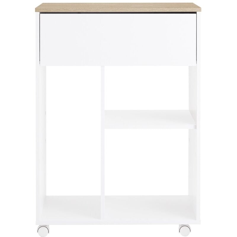 foto del prodotto carrello da ufficio carrello portaoggetti con cassetto tavolino stampante 63x42x88cm ask10 wn sobuy