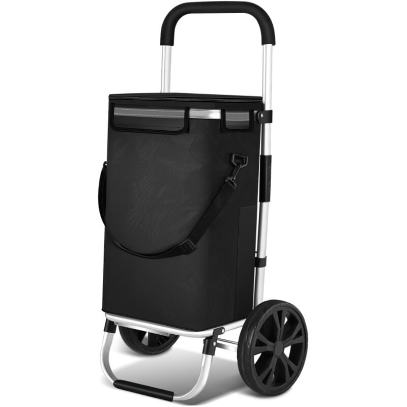 foto del prodotto carrello della spesa 2 ruote con borsa di raffreddamento pieghevole grande capacit 40l