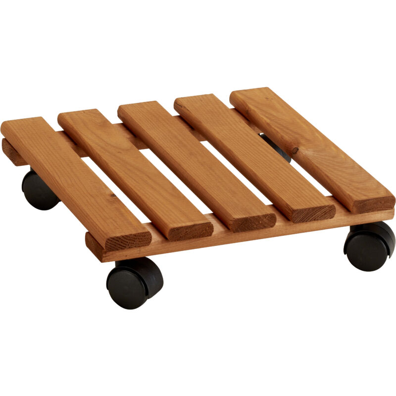 foto del prodotto carrello di legno portatutto 30x30 cm color larice