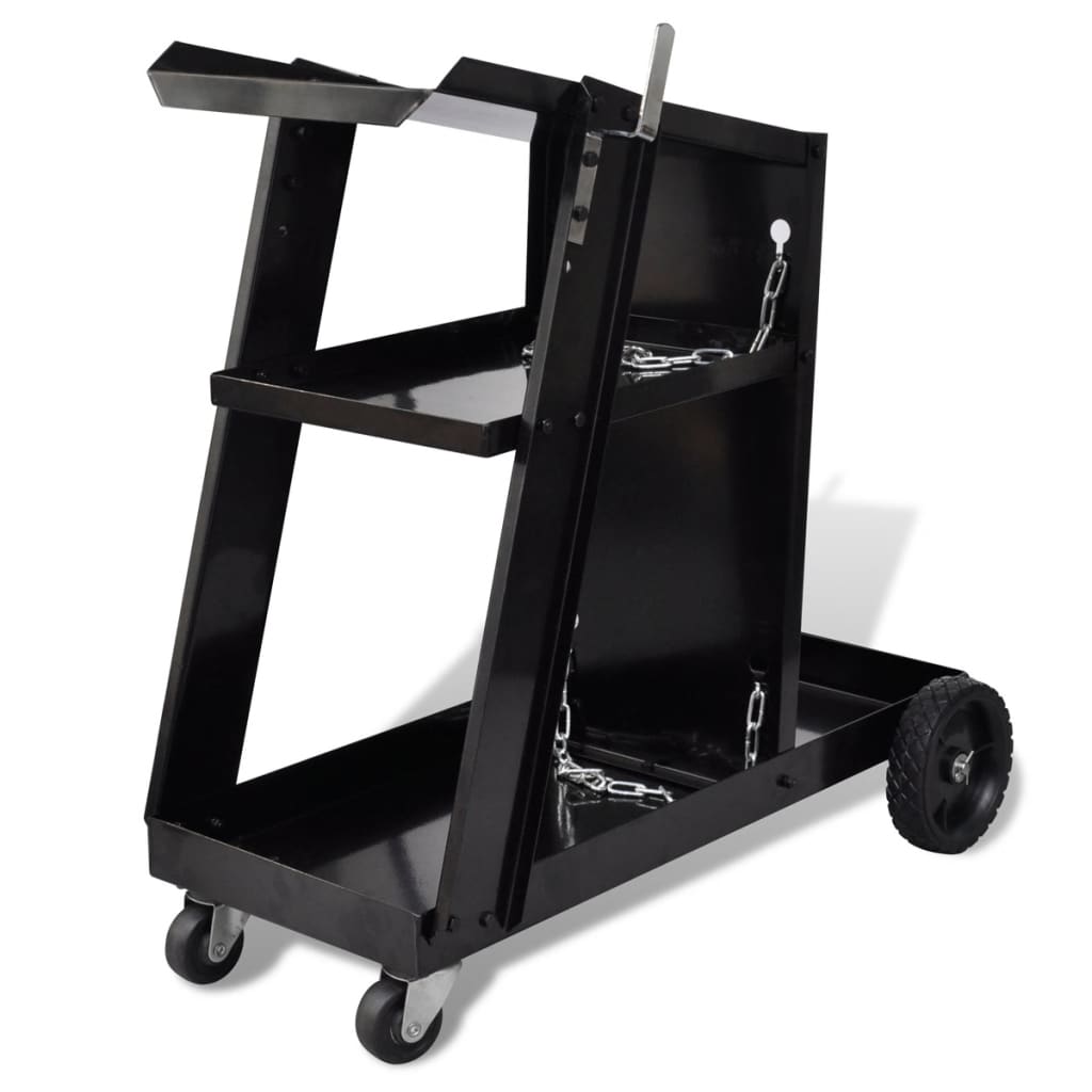 foto del prodotto carrello di saldatura nero con 3 ripiani per officine cod mxl 52635