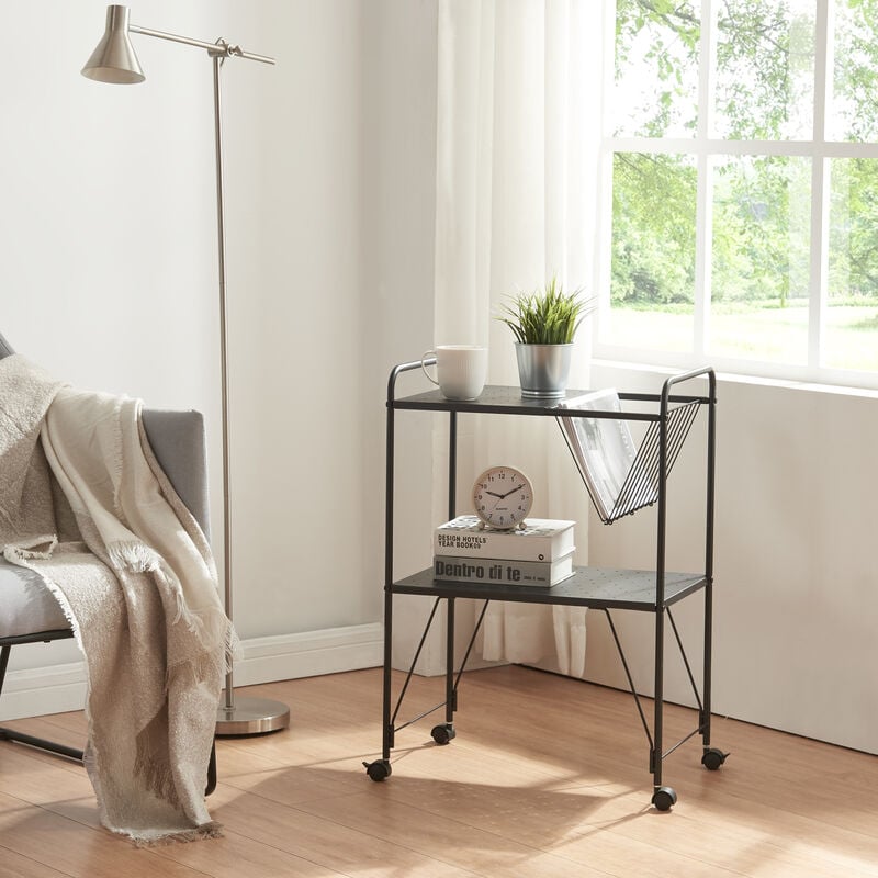 foto del prodotto carrello di servizio austrheim 73 x 50 x 33 cm nero en.casa 