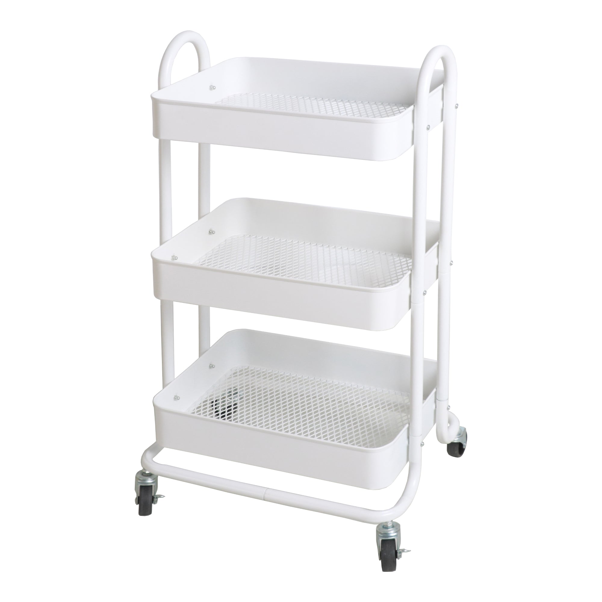 foto del prodotto carrello di servizio con ruote 3 cesti acciaio 785 x 46 x 35 cm bianco 03 0006799
