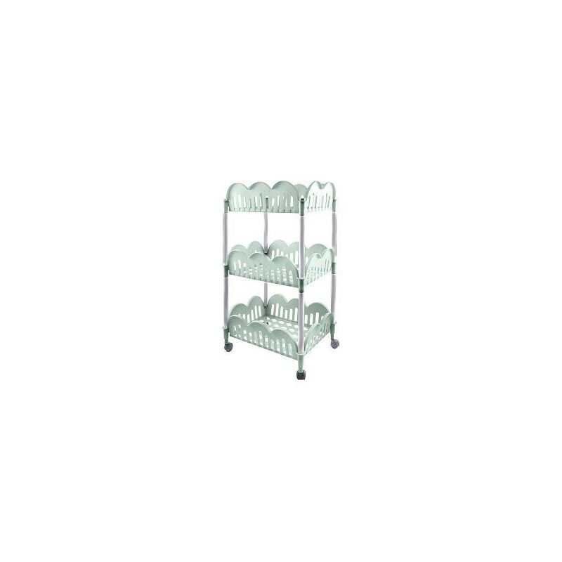 foto del prodotto carrello dolly da cucina di colore verde acqua rettangolare