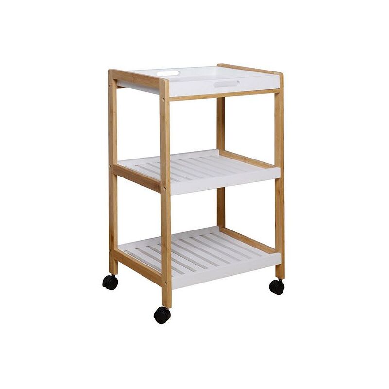 foto del prodotto carrello emilio con 2 mensole e 1 vassoio bizzotto 46x35x74h 0720645
