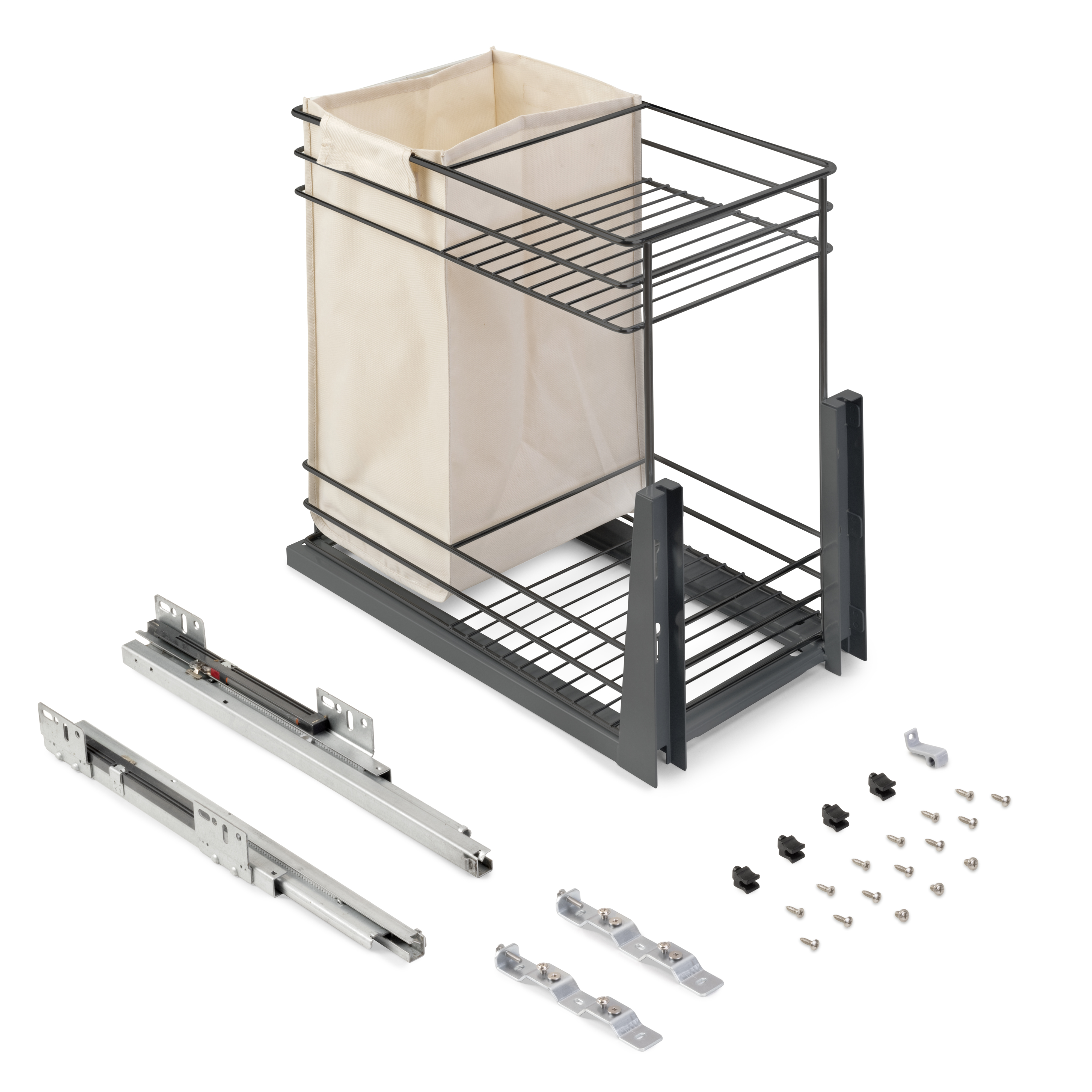 foto del prodotto carrello estraibile con cestelli e carrello del pane titane con fissaggio inferiore con chiusura soft