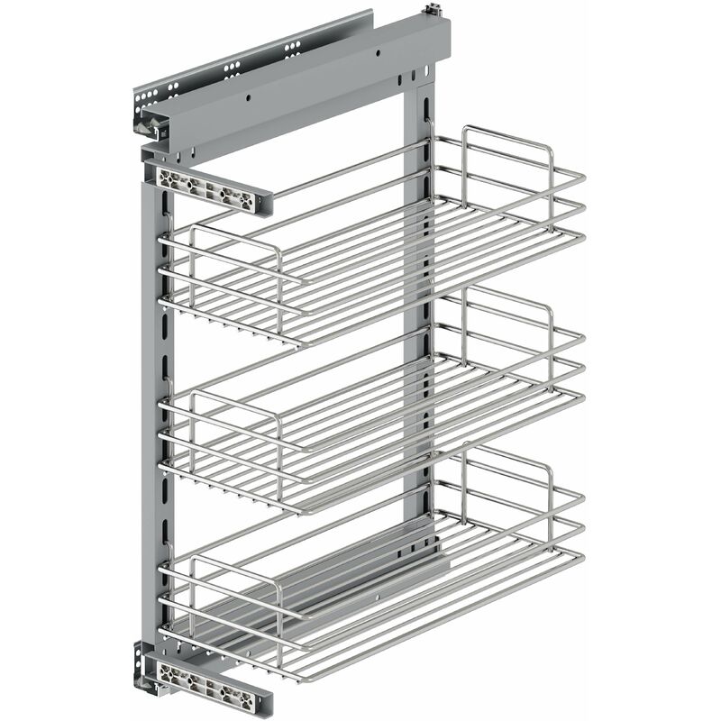 foto del prodotto carrello estraibile per moduli inferiori cucina da 300 a 480 mm in acciaio emuca brillo cromato