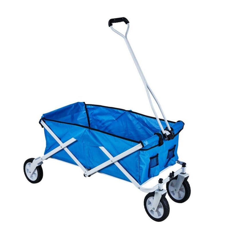 foto del prodotto carrello in acciaio da spiaggia e campeggio richiudibile con ruote e custodia pacific