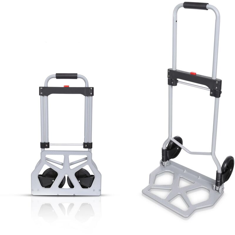 foto del prodotto carrello in alluminio, carrello portapacchi pieghevole manico telescopico extra lungo 100 cm, ideale per uso industriale e domestico, capacit di