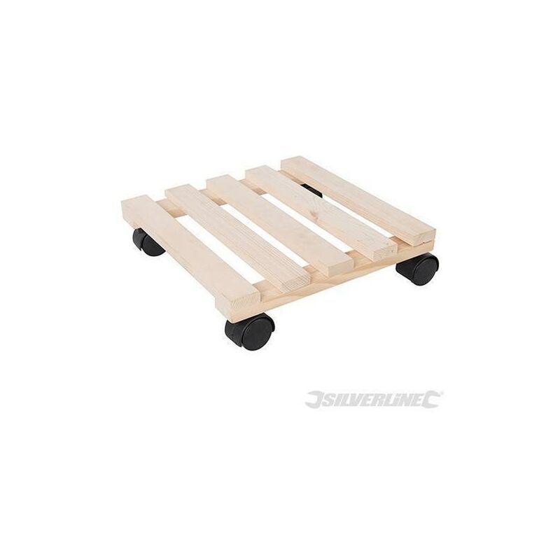foto del prodotto carrello in legno per piante trasporto con ruote pratico fino a 60 kg silverline