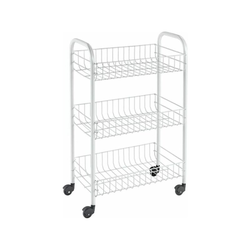 foto del prodotto carrello in metallo da bagno portaoggetti 3 ripiani porta oggetti con ruote 5253