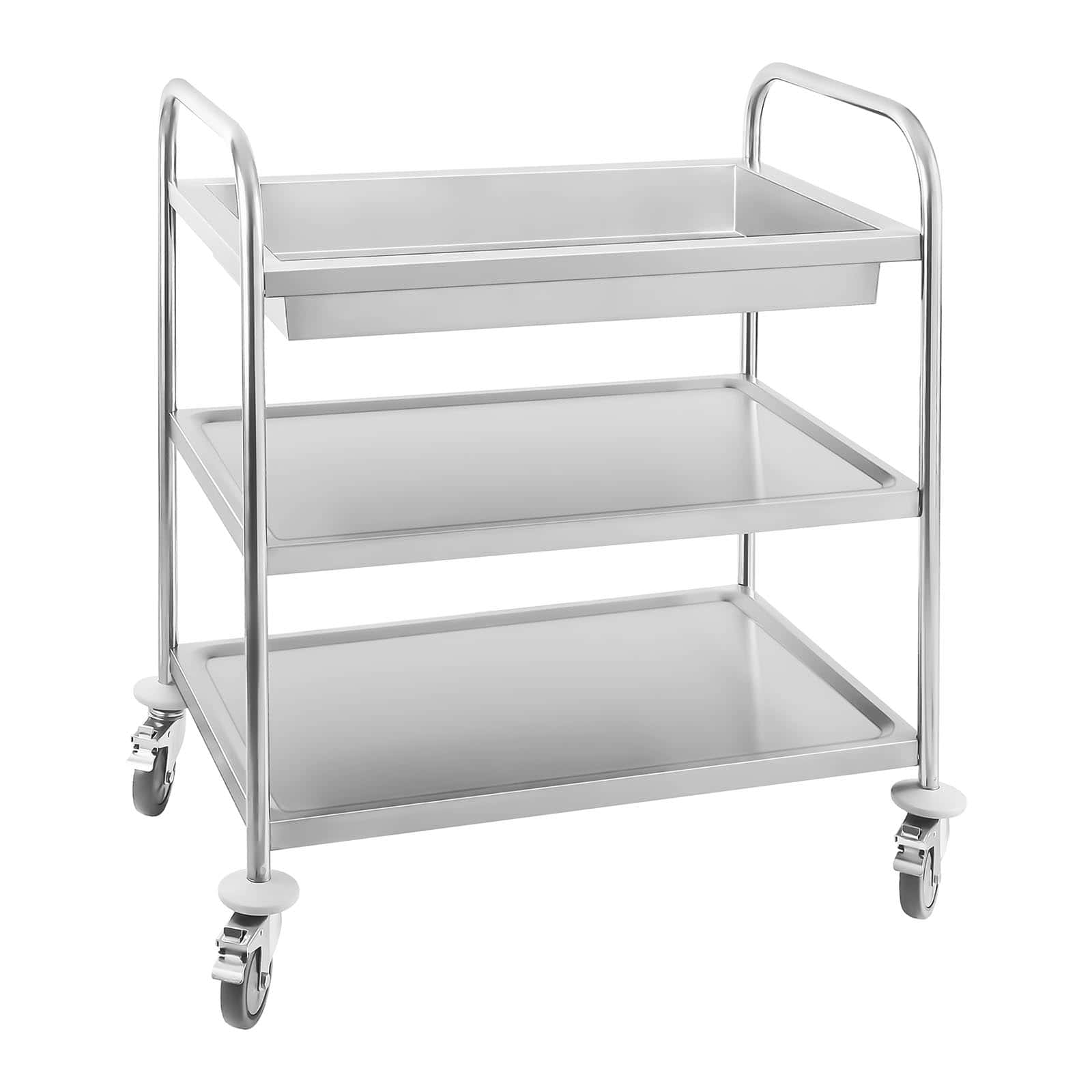 foto del prodotto carrello lavastoviglie inox 2 vassoi e 1 contenitore portata max 500 kg tubi tondi 14 0005025