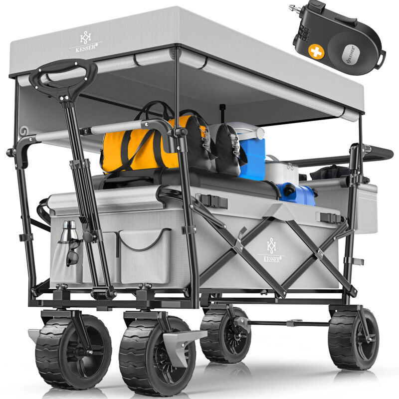 foto del prodotto carrello manuale pieghevole gt9000 carrello a mano con tetto carrello di trasporto incl. 2x sistema di cinghie a 3 punti pieghevole fino a 80 kg