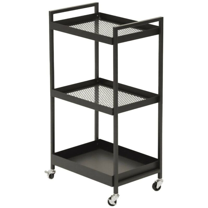 foto del prodotto carrello masio, mobiletto poggiavivande, tavolino mobile per pranzo, tavolino da trasporto, 43x30 h80 cm, ardesia dmora