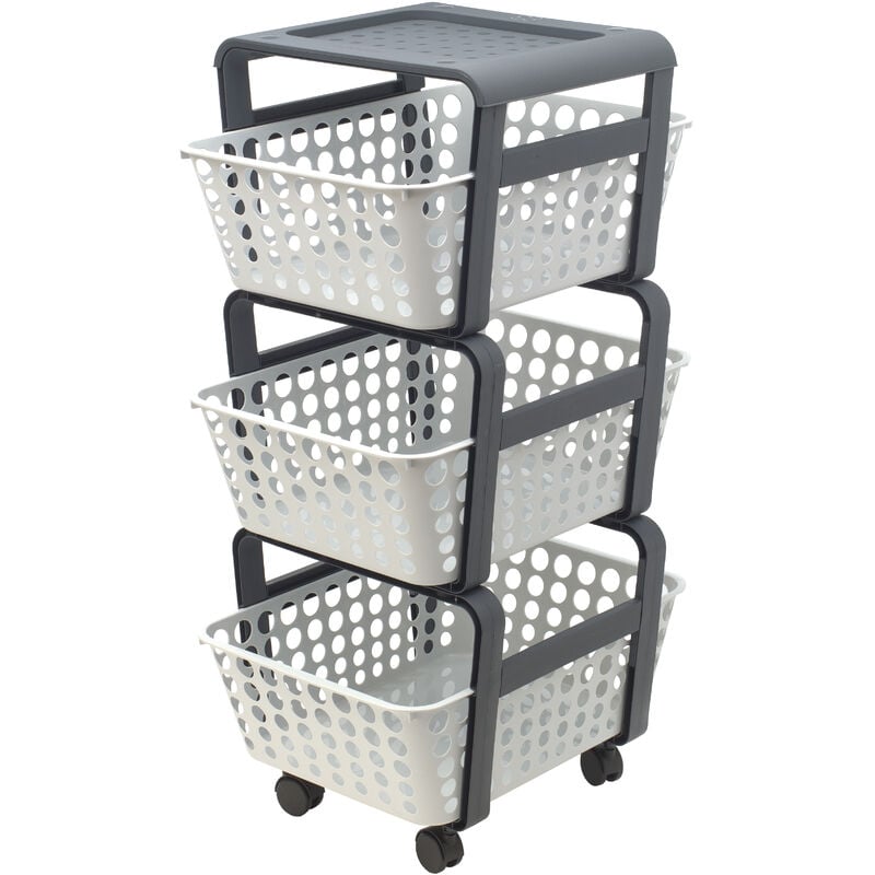 foto del prodotto carrello modula 3 ceste con ruote. prezzo per 1 pezzo.