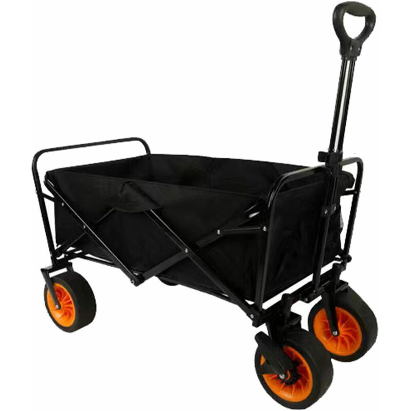foto del prodotto carrello multiuso pieghevole acciaio 200 kg nero giardino, spiaggia 86x50x59 cm marbueno