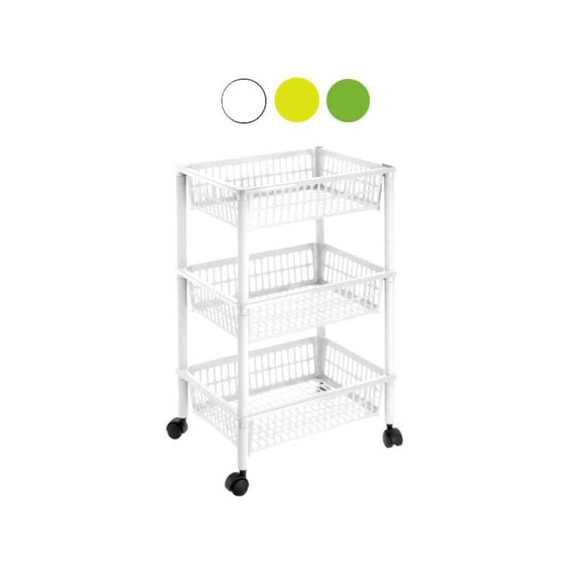foto del prodotto carrello p.3 mito bianco cm 40x29 h 62 tontarelli