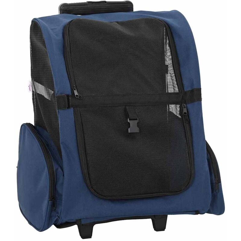 foto del prodotto carrello per animali domestici 3 in 1 design blu 48x32x57 cm tessuto oxford vidaxl
