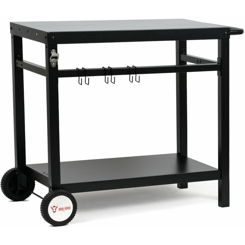 foto del prodotto carrello per barbecue 85 x 50 x 81 cm tavolo da barbecue in metallo con ampio piano di lavoro bbq toro