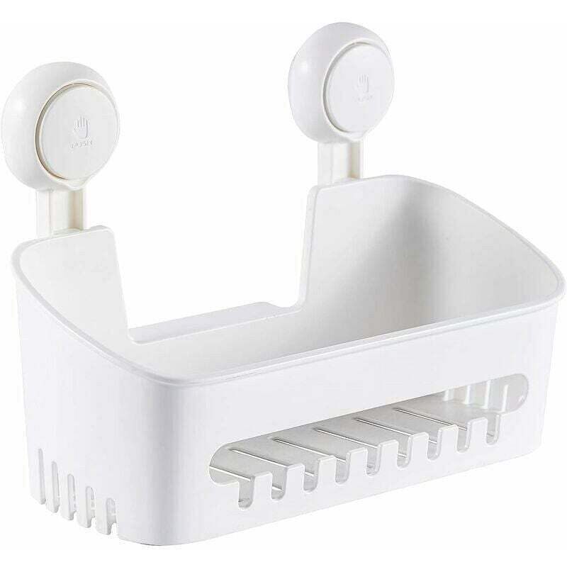 foto del prodotto carrello per doccia con ventosa, senza foratura, mensola a ventosa riutilizzabile, installazione semplice, carico 10 kg, impermeabile, per doccia,