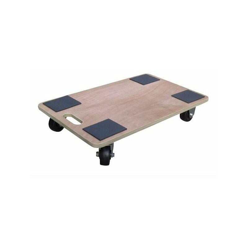 foto del prodotto carrello per mobili, con rivestimento antiscivolo, 4 piedini, maniglia integrata, 4 ruote piroettanti in gomma, compensato, portata fino a 400 kg,