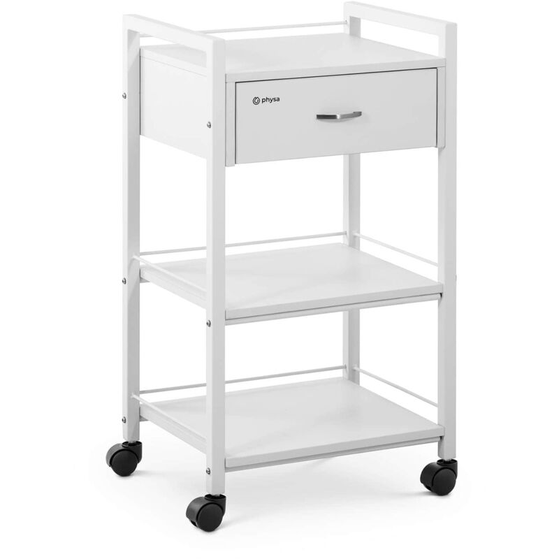 foto del prodotto carrello per parrucchiere 1 cassetto 3 ripiani 47,5 x 40 x 85,5 cm bianco