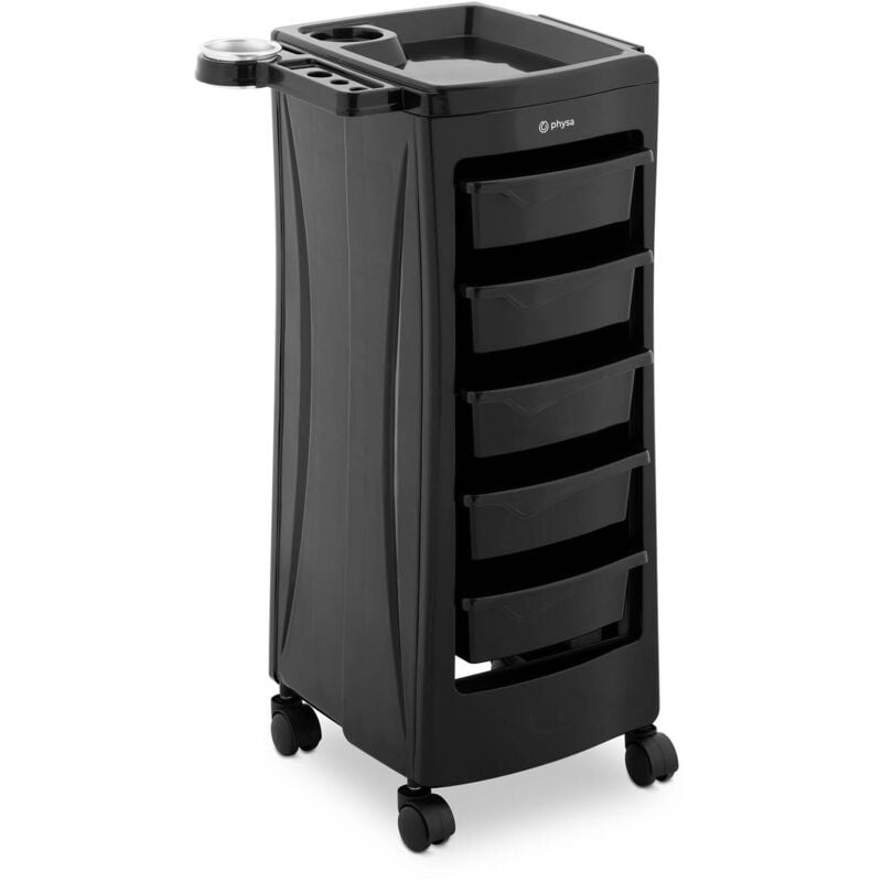 foto del prodotto carrello per parrucchiere 5 cassetti 10 kg nero