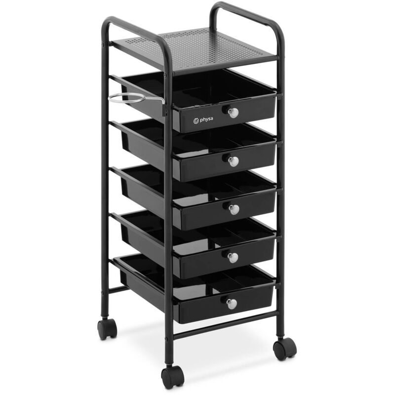 foto del prodotto carrello per parrucchiere 5 cassetti 10 kg nero