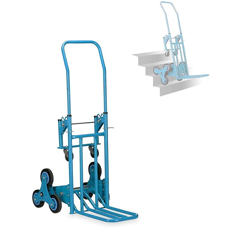 foto del prodotto carrello per scale 8 ruote portapacchi manuale da trasporto max 200kg pieghevole
