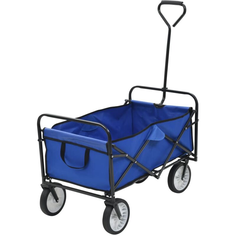 foto del prodotto carrello pieghevole a mano in acciaio blu vidaxl