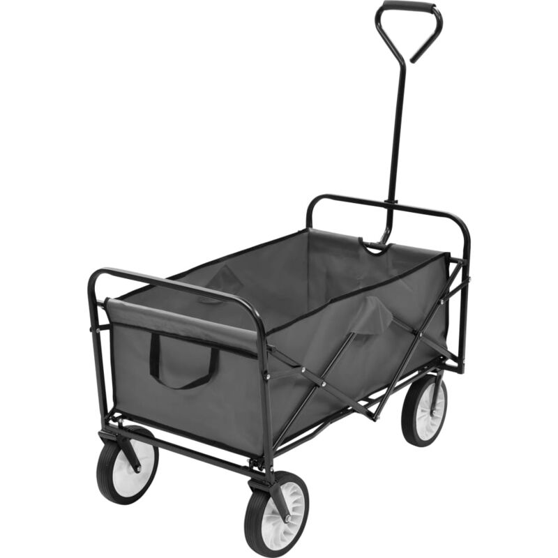 foto del prodotto carrello pieghevole a mano in acciaio grigio vidaxl