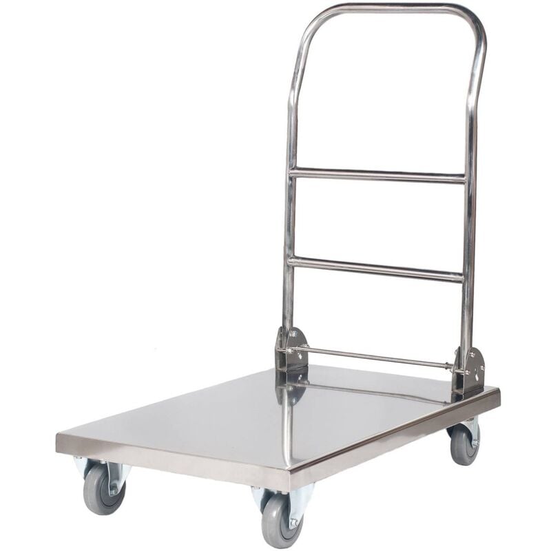 foto del prodotto carrello pieghevole portacasse inox ruote gomma cuscinetti a sfera portata 330kg
