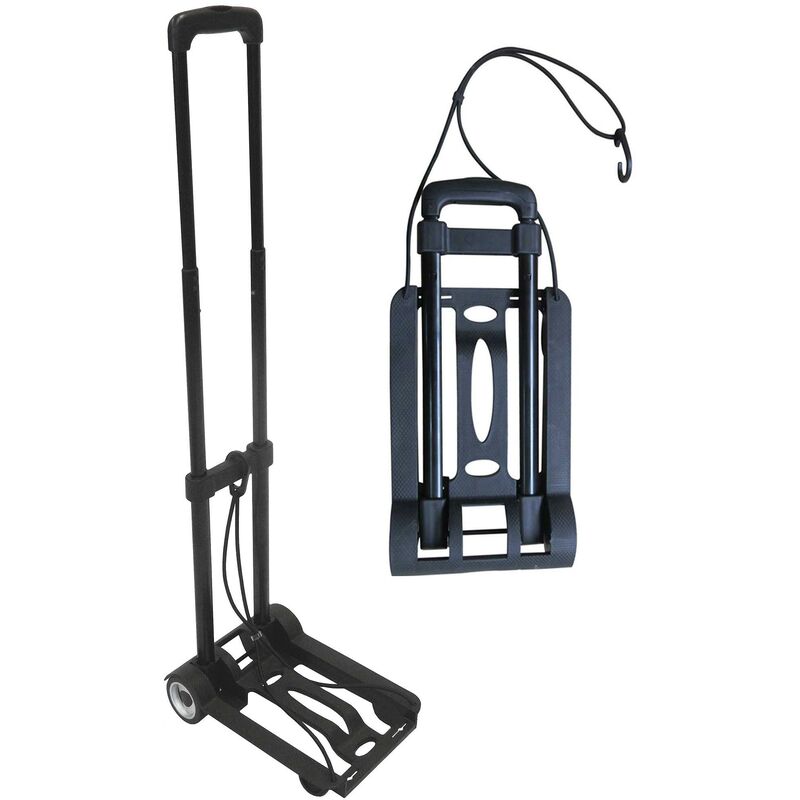 foto del prodotto carrello pieghevole portapacchi 35 kg in metallo tosini carrellino nero