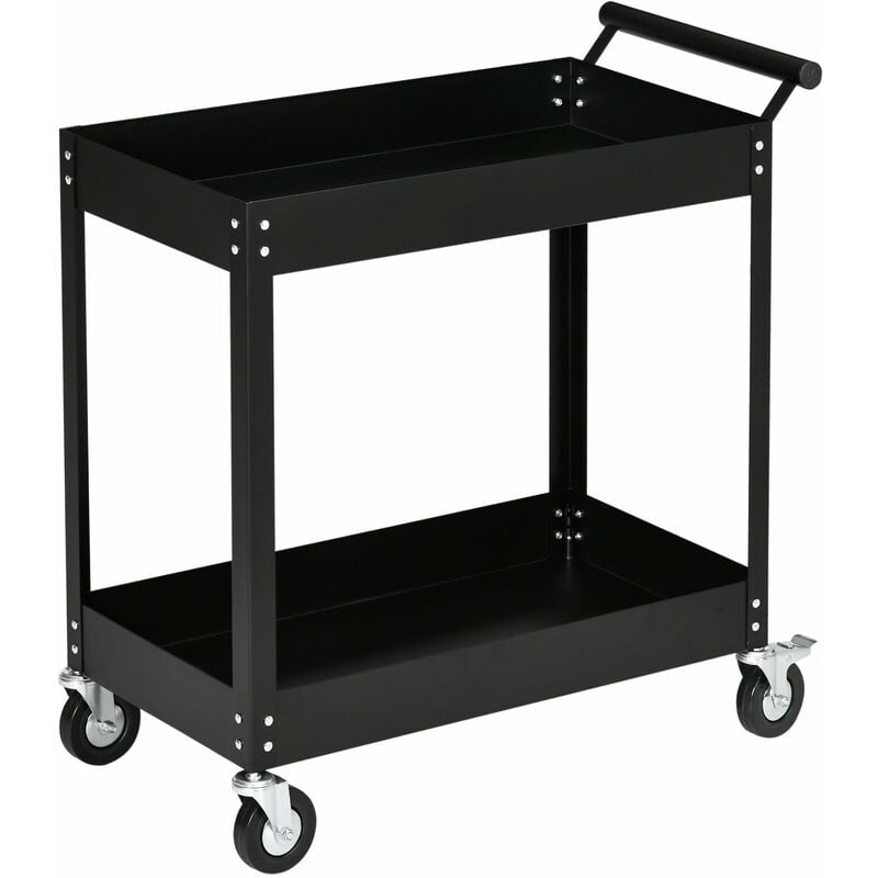 foto del prodotto carrello porta attrezzi utensili da lavoro 84,5x38x84 cm in acciaio nero