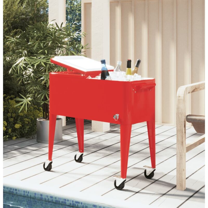 foto del prodotto carrello porta ghiaccio su ruote rosso 92x43x89 cm vidaxl