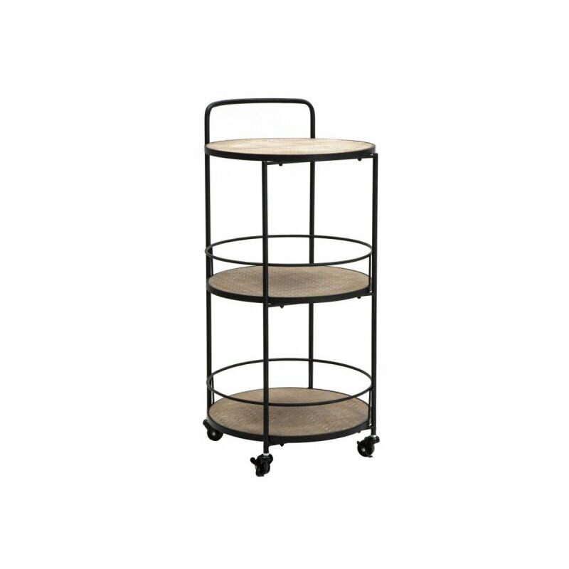 foto del prodotto carrello porta oggetti per interni, metallo e legno 40x41,5x82cm nero e marrone arex